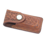 Vtg '80s Liberty USA 499350 Brown Leather 4.37" Lockback Folding Knife Sheath