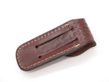 Vtg 1980s Case XX Brown Basketweave Leather 4.25" Lockback Folding Knife Sheath