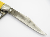 Vintage Imperial Prov RI USA 2 Blade Yellow Handle Folding Fish Pocket Knife