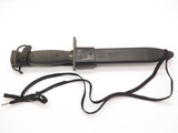 Vintage Gen Cut USA M7 Bayonet Black Fixed Blade Survival Knife & Scabbard
