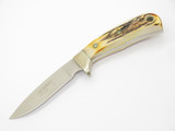 Vintage Hoffritz USA Stag Small Game Stainless Fixed Blade Hunting Knife