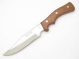Vintage Hanson Japan Clip Point Fixed Blade Wood Handle Hunting Knife & Sheath