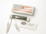 Case XX 6254 SS USA Lasered Green Bone 4.12" Trapper Folding Pocket Knife