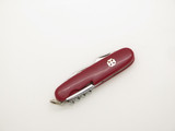 Vtg 1970s HQ Japan 3.75" Red Handle Multi Tool Folding Pocket Camp Knife