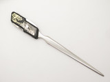 Vintage 70s P-708/C Seki Japan Black Gold 8.25" Desk Letter Opener Folding Knife