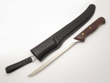 Vtg 1970s Tako Fillet Seki Japan 12.75" Wood Handle Fixed Fishing Hunting Knife