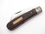 Vintage 1950s F-622/H Seki Japan 4" Serrated Wood Handle Folding Pocket Knife
