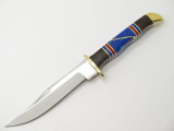 Vintage Custom Doris Yazzi Navajo Turquoise Inlay Fixed Blade Knife & Sheath