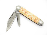 Vintage 1946-1956 Imperial Prov RI Deer Handle Serrated Folding Jack Knife