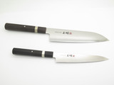 Mcusta Zanmai Seki Japan Japanese Damascus Kitchen Santoku Paring Knife Set