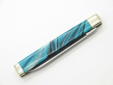 2001 Case XX 3185 Doctor Folding Pocket Knife Exotic Blue Turquoise Swirl