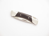 Vintage Script 1970s Buck 505 Knight Micarta Folding Lockback Pocket Knife