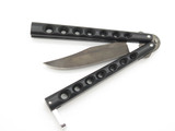 Vintage G. Sakai Seki Japan 5.5" Clip Point Japanese Black Folding Butterfly Balisong Knife