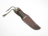 Vintage Kinfolks 962 Stacked Leather Carbon Steel Fixed Blade Hunting Knife