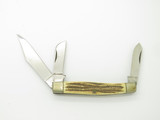 Vintage 1970s Seki Japan Jigged Bone Stockman 4.31" Folding Pocket Knife