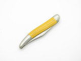 Vintage Imperial Prov RI USA 2 Blade Yellow Folding Fish Pocket Knife