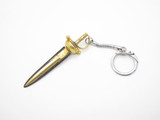 Vintage Japanese Miniature 3" Mini Gold Keychain Fixed Knife Sword