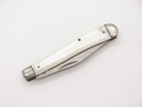 Vintage 1960s Sabre 617 Seki Japan 4" White Handle Trapper Folding Pocket Knife