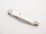 Vintage 1960s Sabre 617 Seki Japan 4" White Handle Trapper Folding Pocket Knife