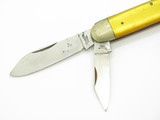 Vintage 1960s Seki Japan Yellow Handle 3.56" Two Blade Folding Pocket Jack Knife