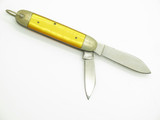 Vintage 1960s Seki Japan Yellow Handle 3.56" Two Blade Folding Pocket Jack Knife