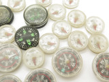 Vtg Japan Mini Button Compass Part For Japanese Camp Survival Knife (58 pieces)