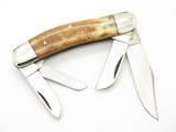 Vtg Parker Seki Japan 4 Blade Bone Sowbelly Folding Pocket Knife & Box