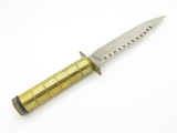 Vintage Solingen Wilderness Survival Stainless Brass Fixed Blade 6.18" Knife