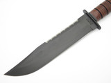 Ka-Bar 2217 USA Big Brother Leather Handle Survival Fixed Blade Knife & Sheath