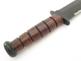 Ka-Bar 2217 USA Big Brother Leather Handle Survival Fixed Blade Knife & Sheath