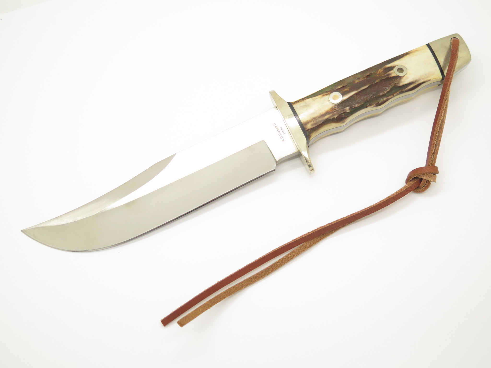 Vintage A G Russell Tak Fukuta Seki Japan Stag Fixed Bowie Hunting