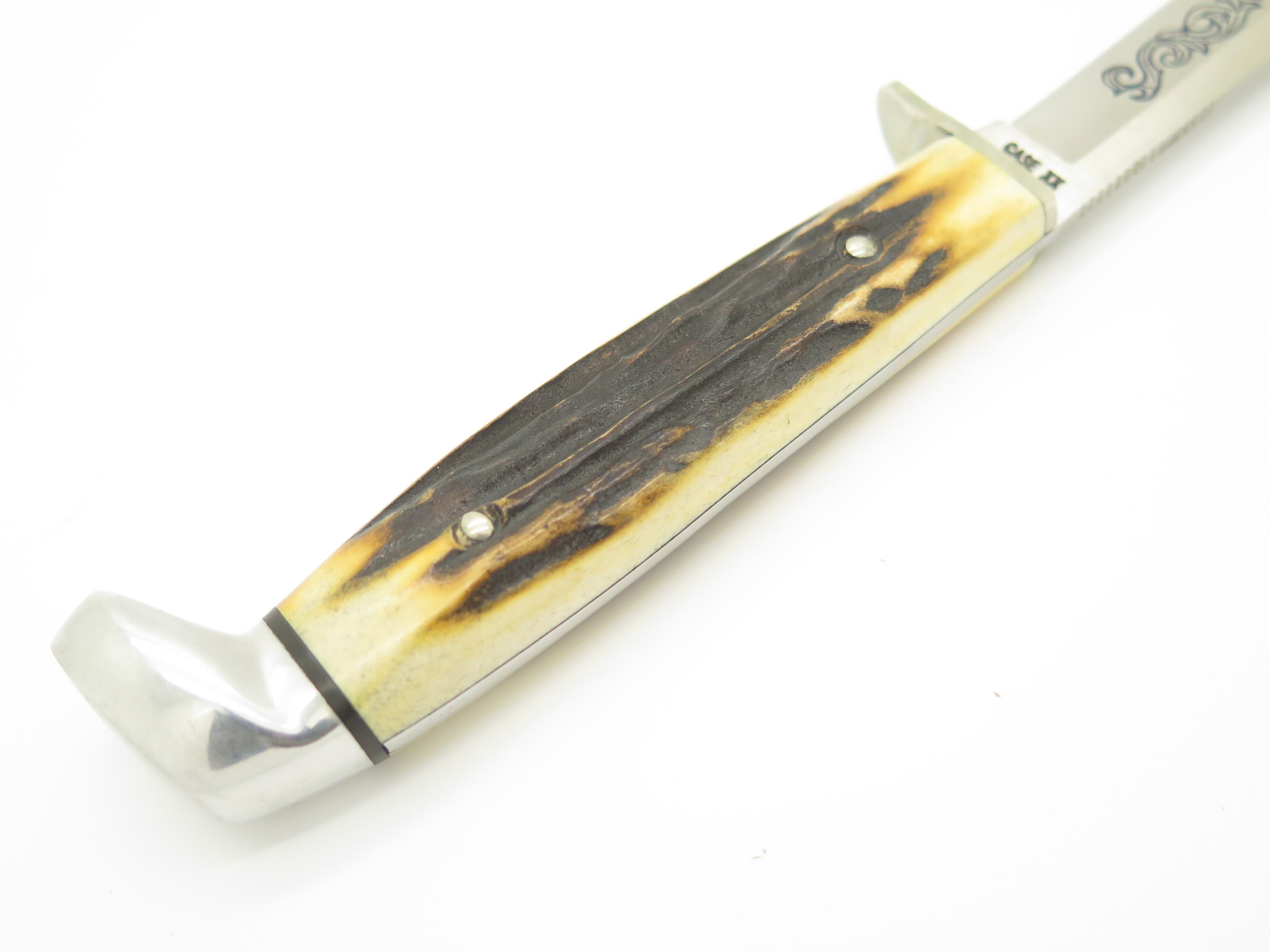 Vintage 1977 Case XX 5 Finn SSP Blue Scroll Stag Fixed 4