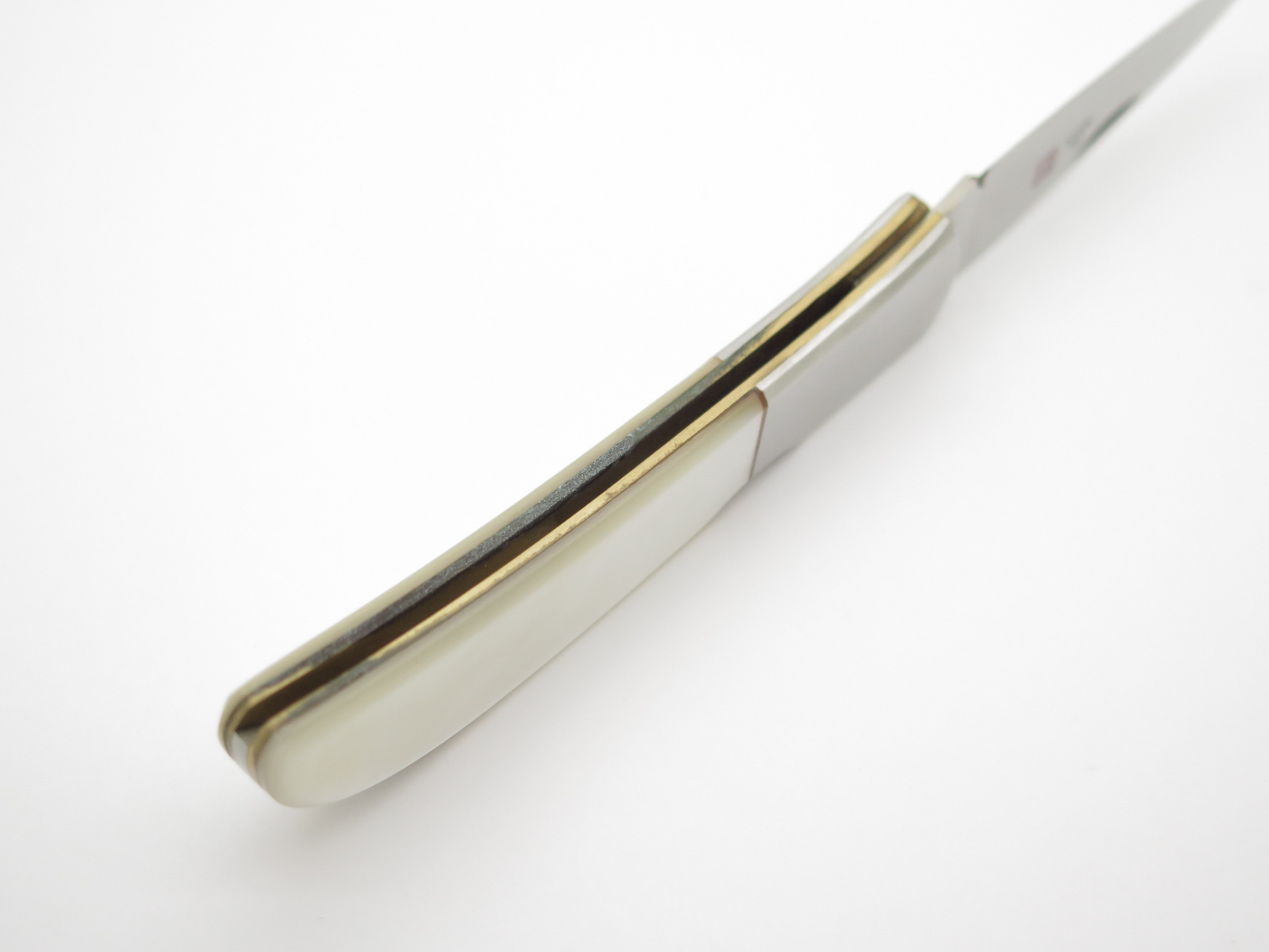 Vintage Al Mar Falcon Seki Japan MOP Pearl Lockback Folding Pocket