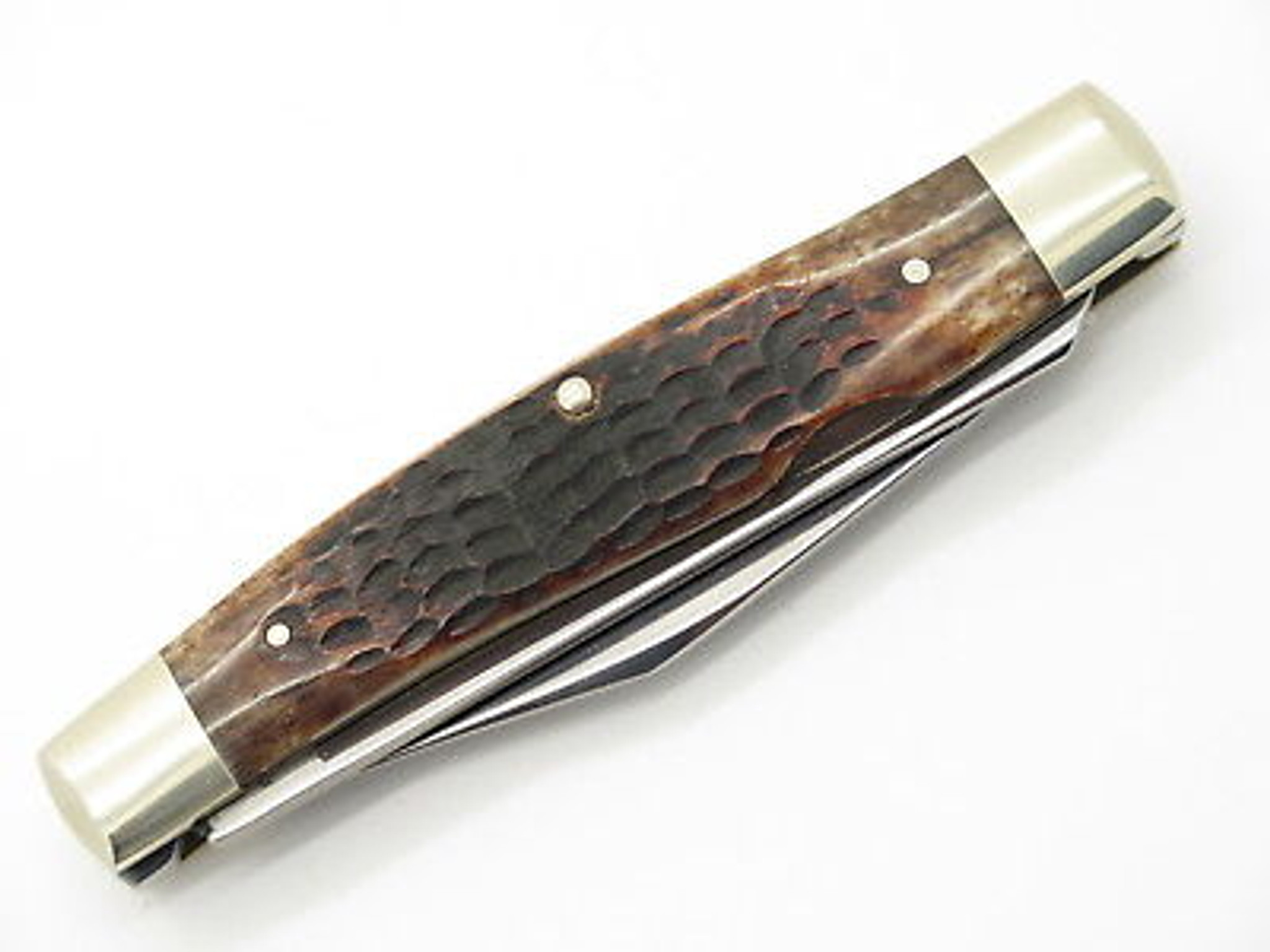 武姜 Case® | Sawcut Jigged Olive Green Bone Large Stockman