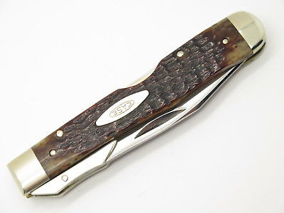 Vtg 1980 Case XX 6111 1/2 Cheetah Jigged Bone Swing Guard