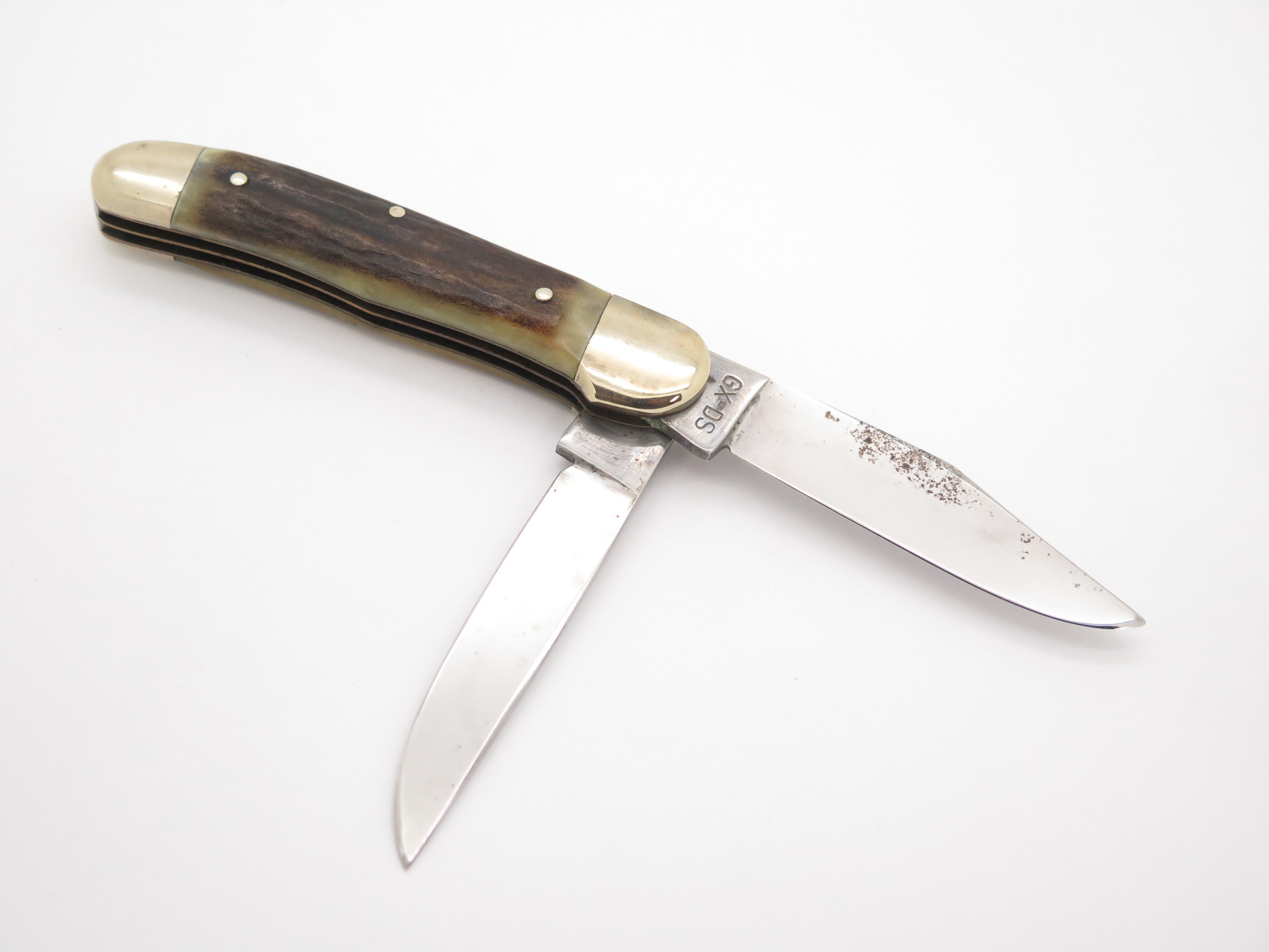 Vtg Carl Schlieper GX-DS Copperhead Solingen Germany Stag Folding