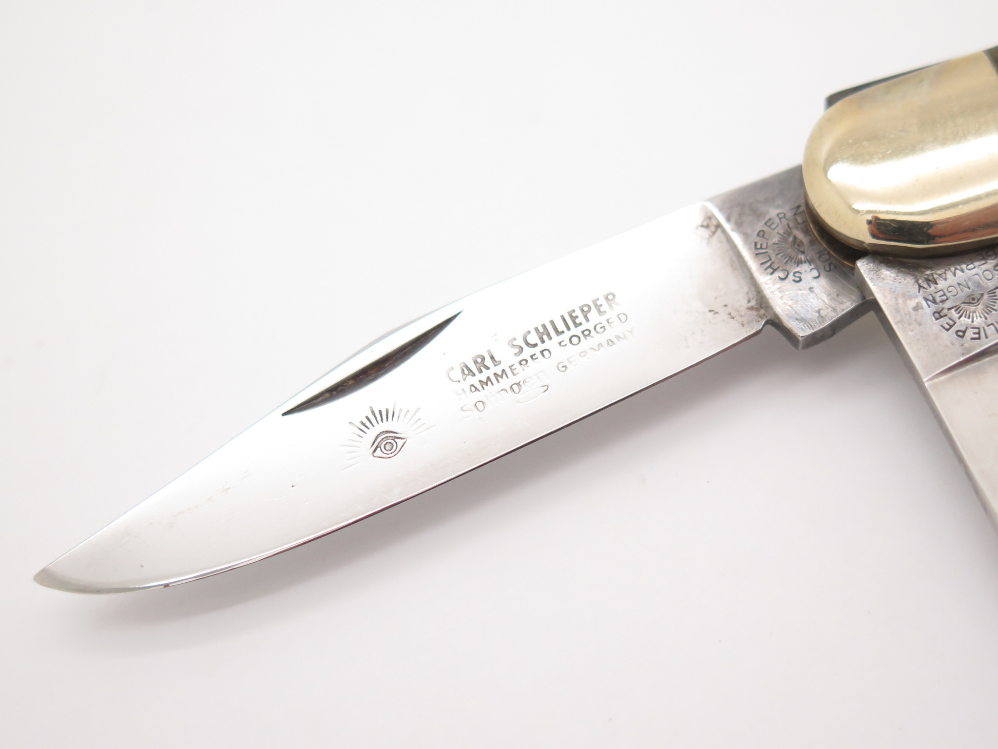 Vtg Carl Schlieper GX-DS Copperhead Solingen Germany Stag Folding