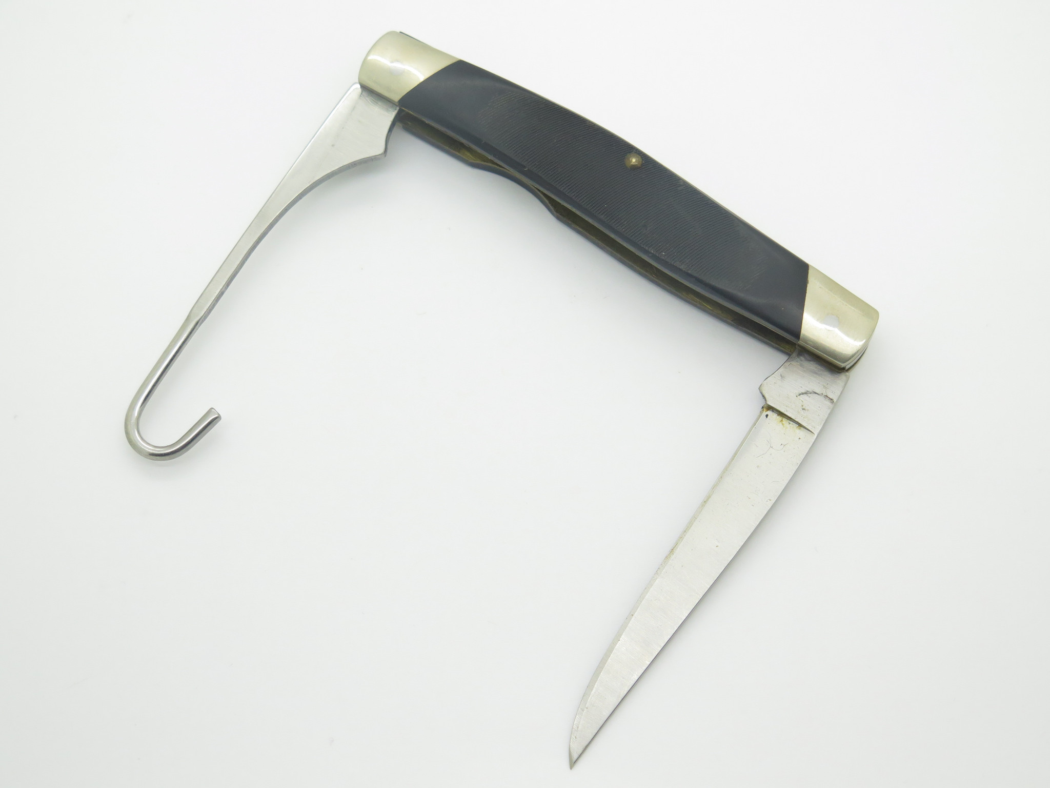 Vintage 1980s Buck 321 USA Bird Black Handle Folding Pocket Knife 