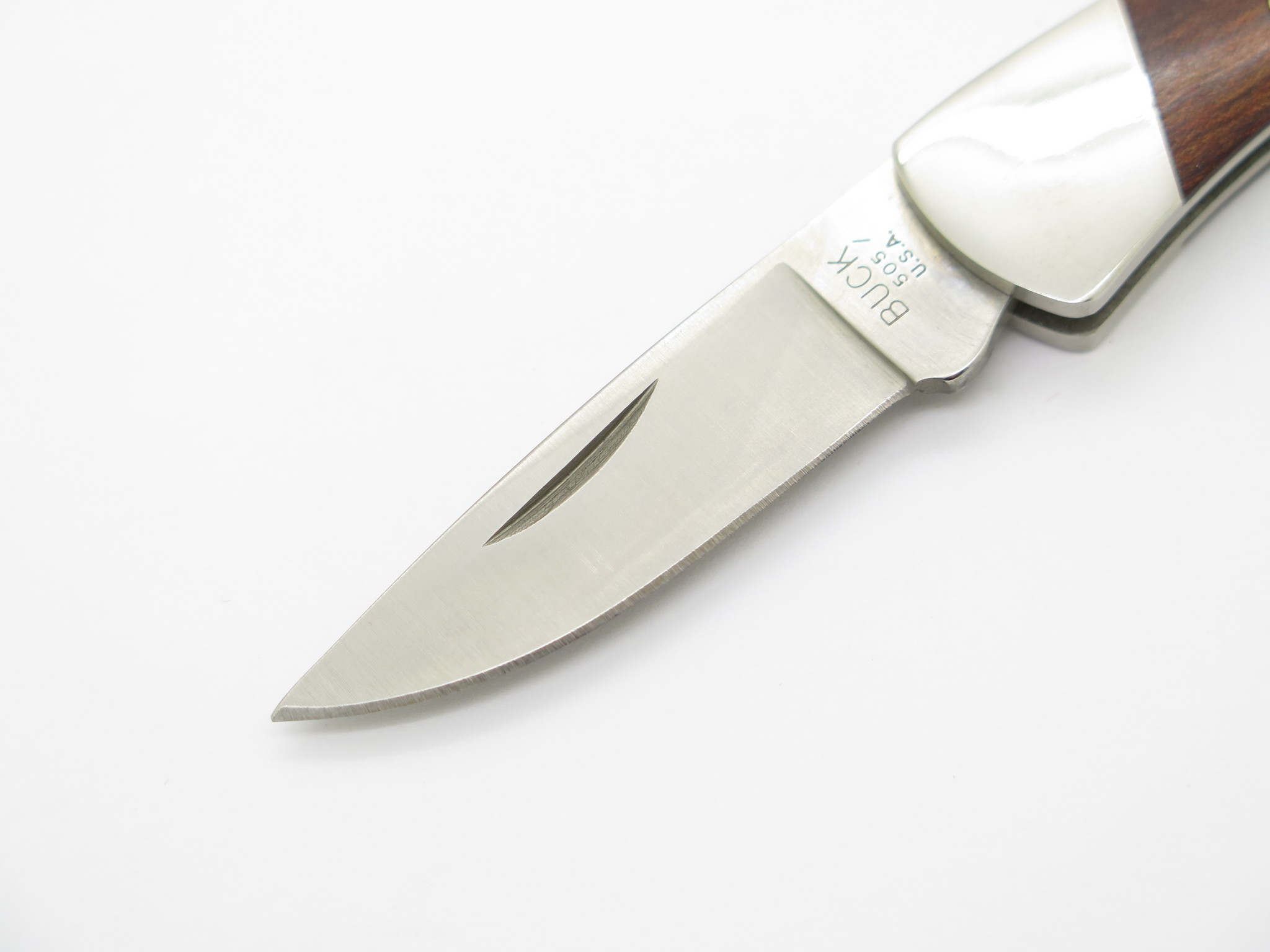 Vintage 1993 Buck 505 Knight USA Wood Handle Small Folding 