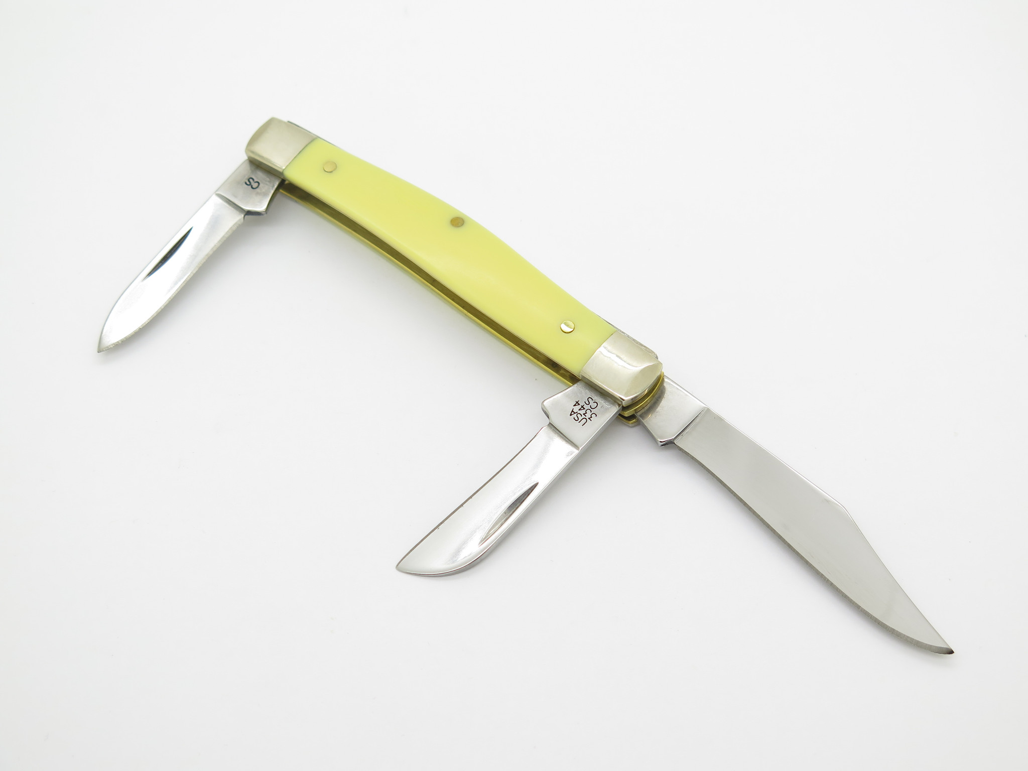 2022 Case XX 3344 USA CV Stockman Yellow Handle Folding Pocket