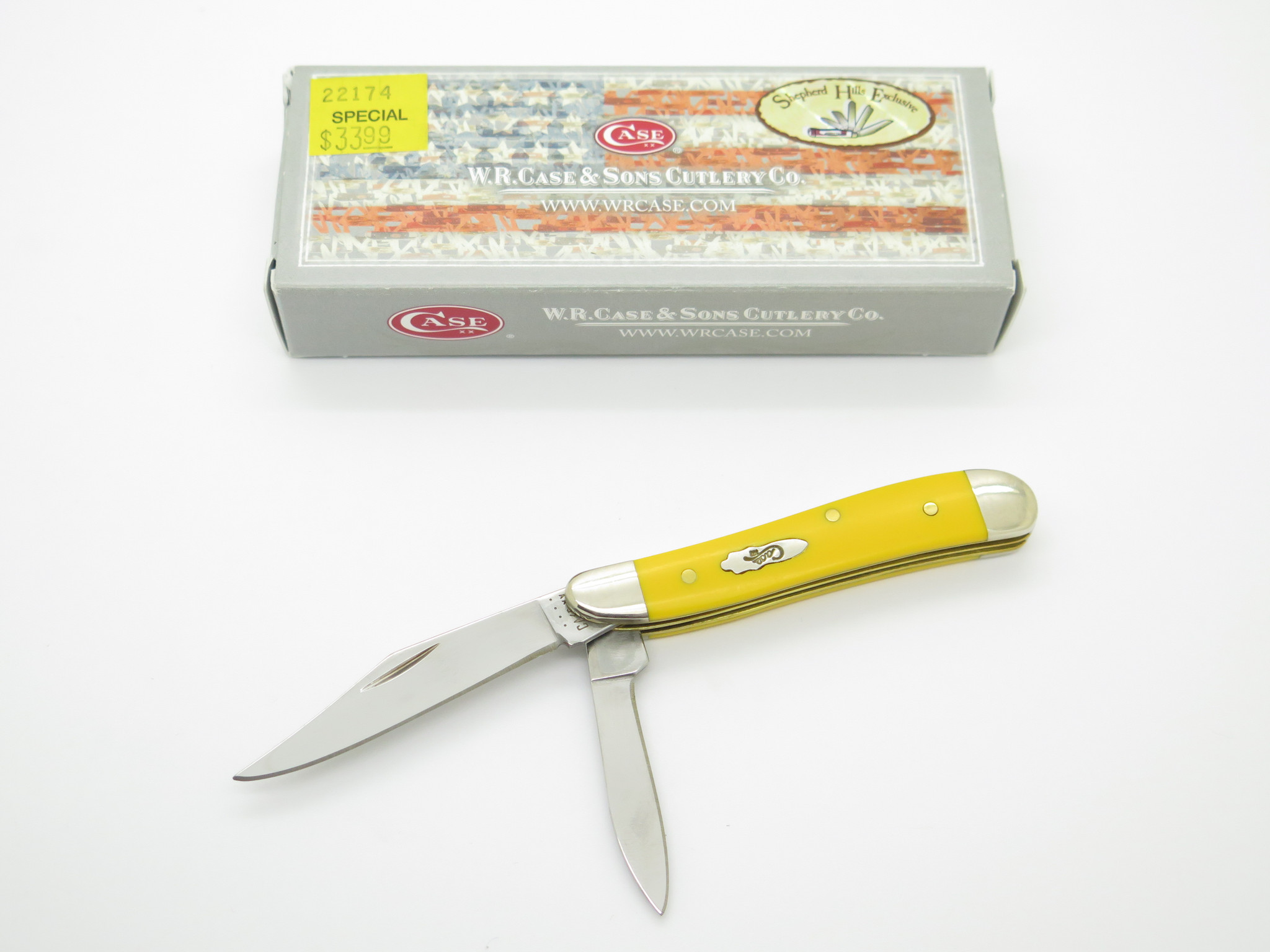 2022 Case XX 4220 Peanut Yellow Handle Stainless Blade Folding