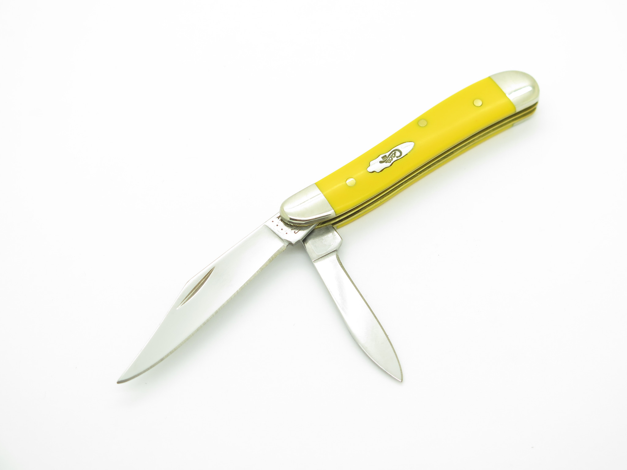 2022 Case XX 4220 Peanut Yellow Handle Stainless Blade Folding