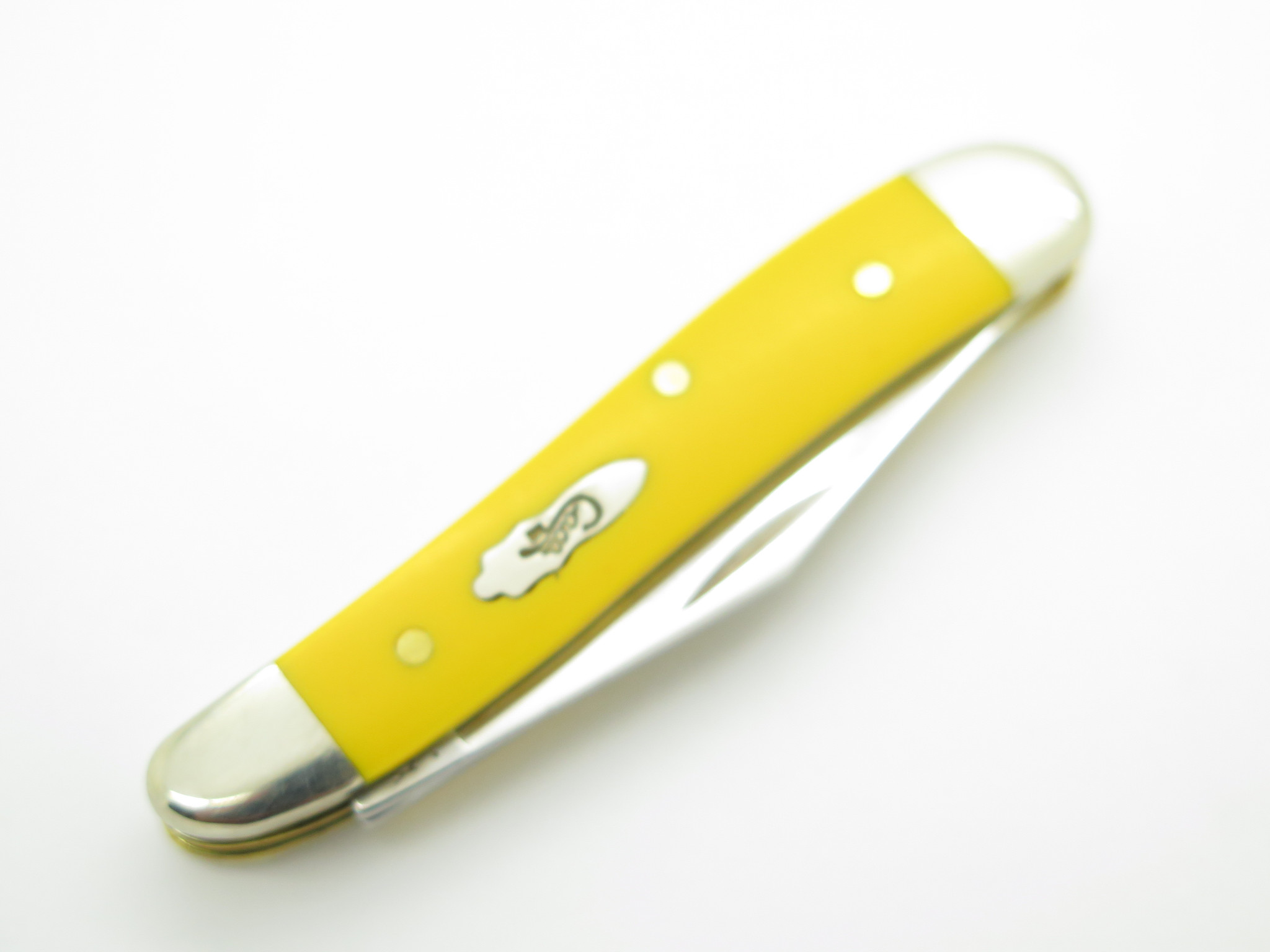 2022 Case XX 4220 Peanut Yellow Handle Stainless Blade Folding