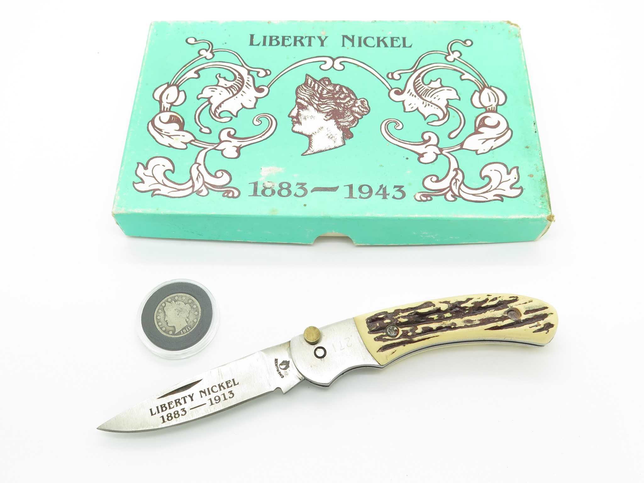 Vintage Cherokee Solingen Steel Folding Pocket Knife & 1911
