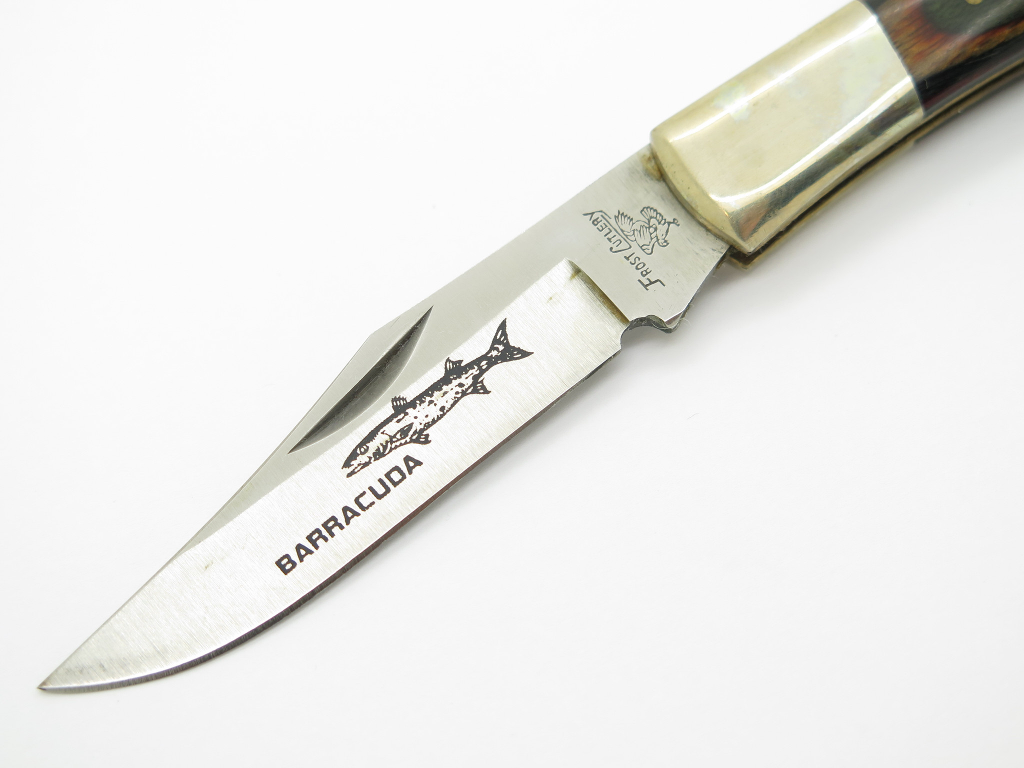 Vintage '80s Frost Cutlery Seki Japan Barracuda Wood Handle