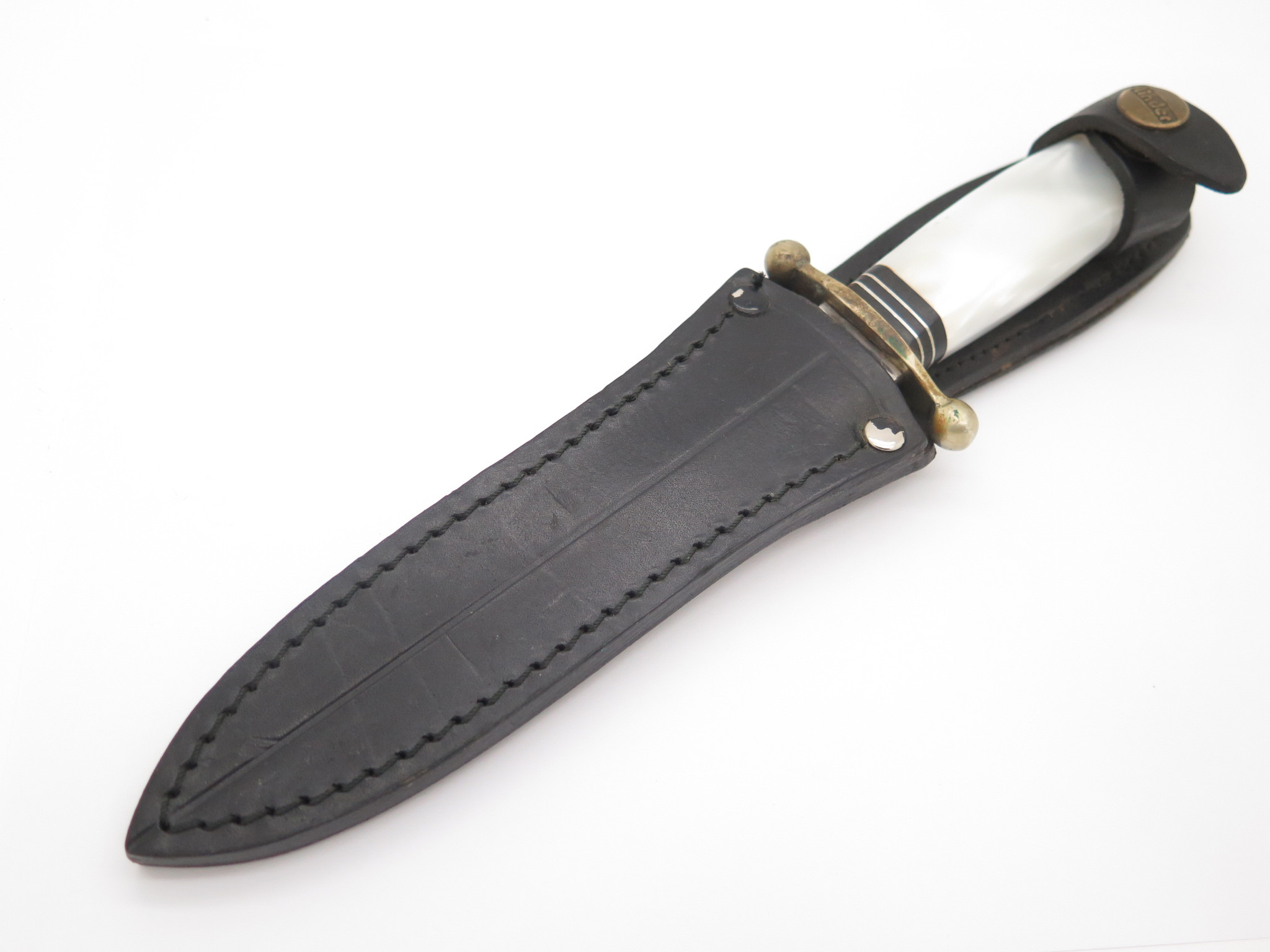 Vintage Linder Solingen Germany Perlex Handle Fixed Blade Dagger