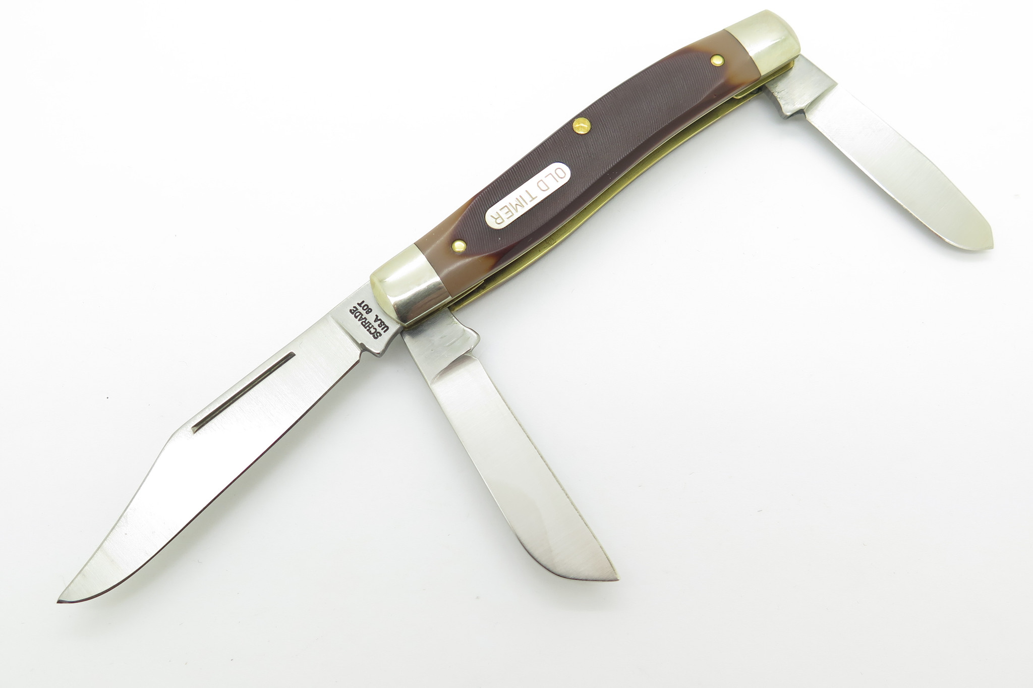 Vintage Schrade USA 8OT Old Timer Delrin Handle Stockman Folding Pocket ...
