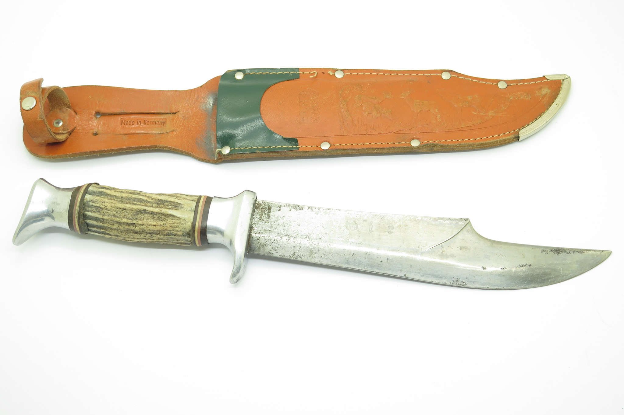 Vintage Edge Mark 469 Solingen Germany Stag Fixed Blade Bowie
