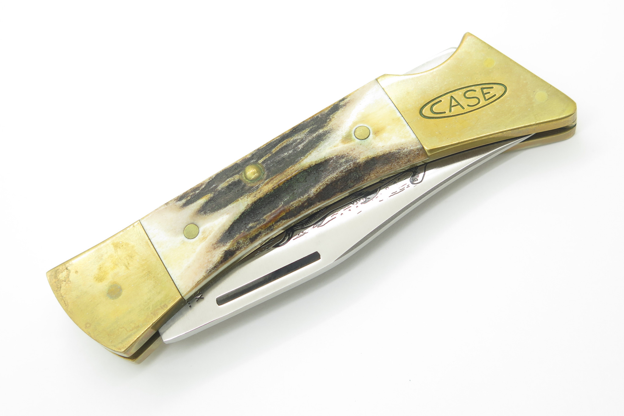 Vintage 1980 Case XX 5159 Stag Hammerhead Folding Hunter Knife