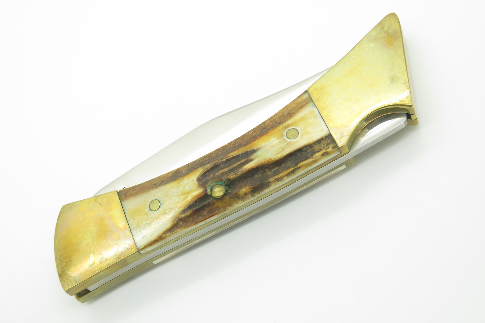 Vintage 1980 Case XX 5159 Stag Hammerhead Folding Hunter Knife
